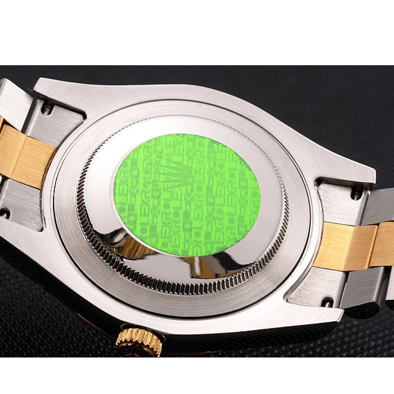 Aaa replica Steel Hour Marks Two Case Gold Bracelet Stainless Tone White Rolex Bezel Swiss Datejust Diamond Dial 0818